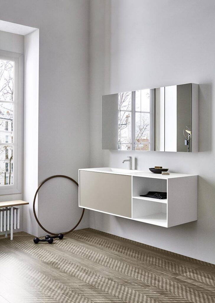 ארון עם מראה לאמבטיה